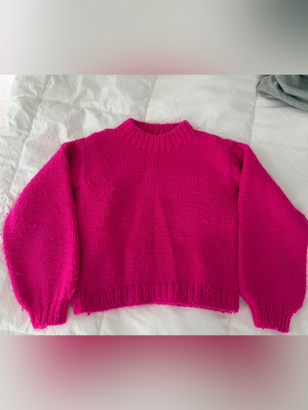 Ulla Johnson Bright Pink thick knit Crewneck Sweater